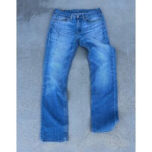 Levis 514 Pants Mens Blue Jeans Denim Slim Straight Distressed 34x34 Vintage